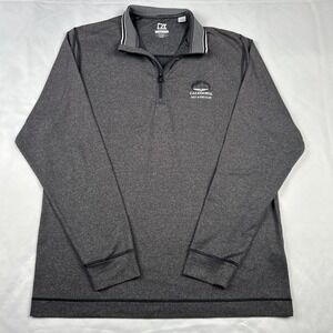 Caledonia Golf & Fish Club 1/4 Zip Pullover Gray Cutter Buck Mens L Embroidered